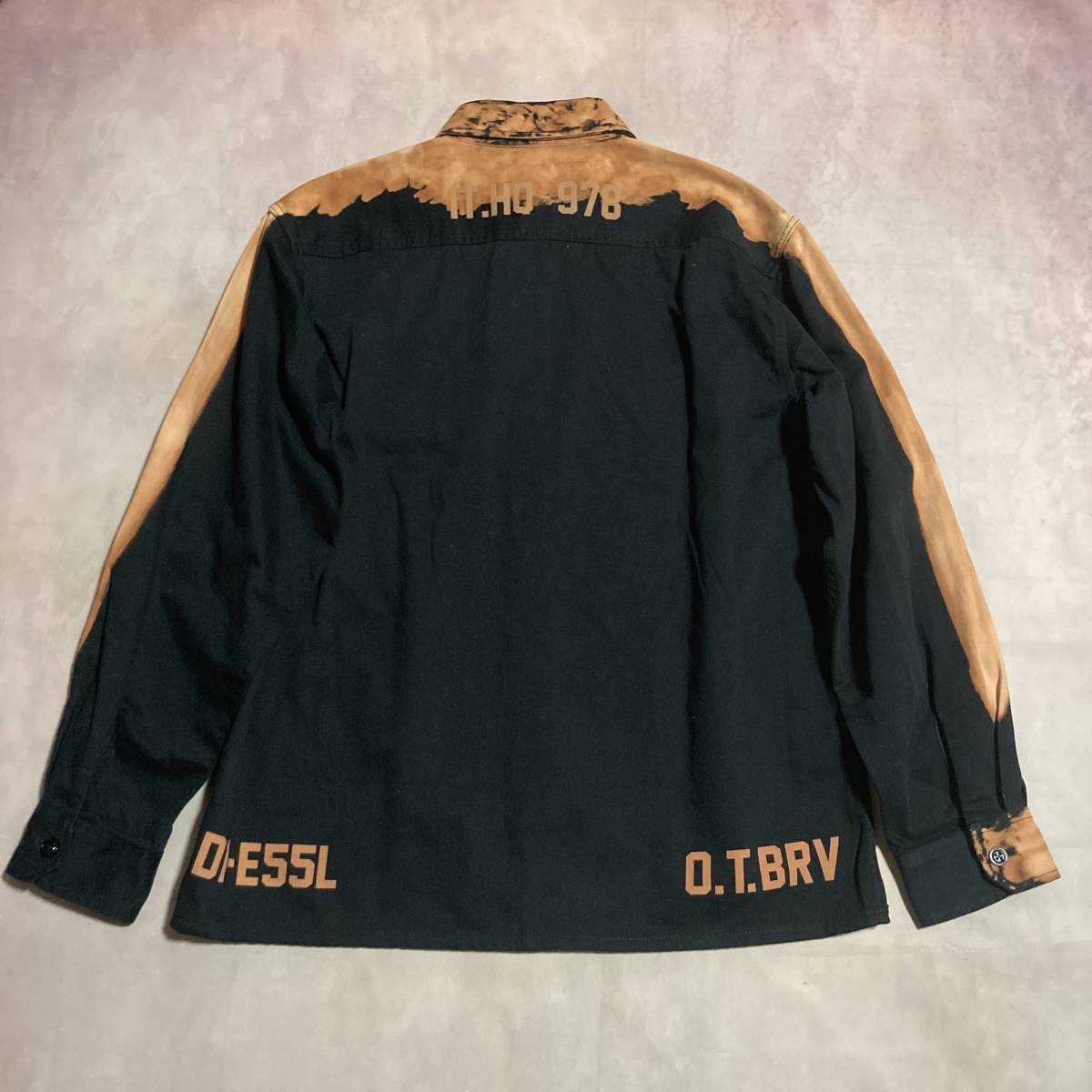 定価：35,200円 ☆ DIESEL ☆ シャツジャケット ブリーチプリント コットン ミリタリー ヴィンテージ ブルゾン / ディーゼル / メンズ_画像9