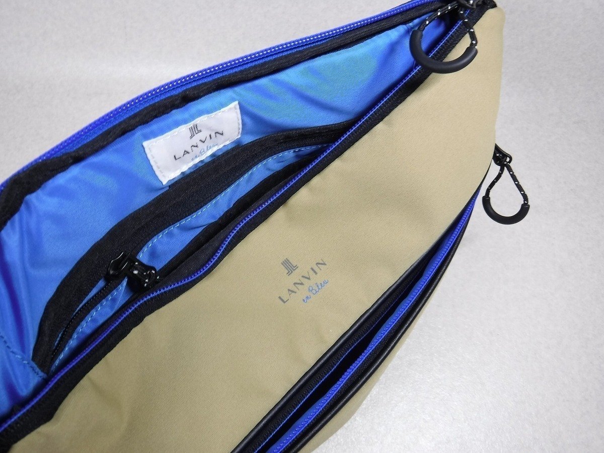 BB417 ランバンオンブルー 新品 撥水 軽量 ワンショルダーバッグ LANVIN en Bleu ベージュ ハイゲージ 定価10450円 569901_画像7