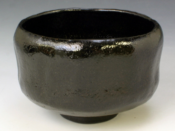 京焼・清水焼　利休茶碗(抹茶碗)　黒楽(くろらく)　松楽　TSK358　陶器