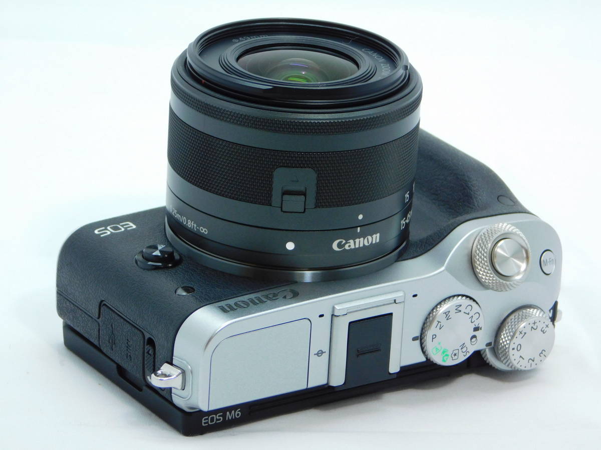 □極上品□ Canon キヤノン EOS M6 レンズキット シルバー EF-M15-45mm