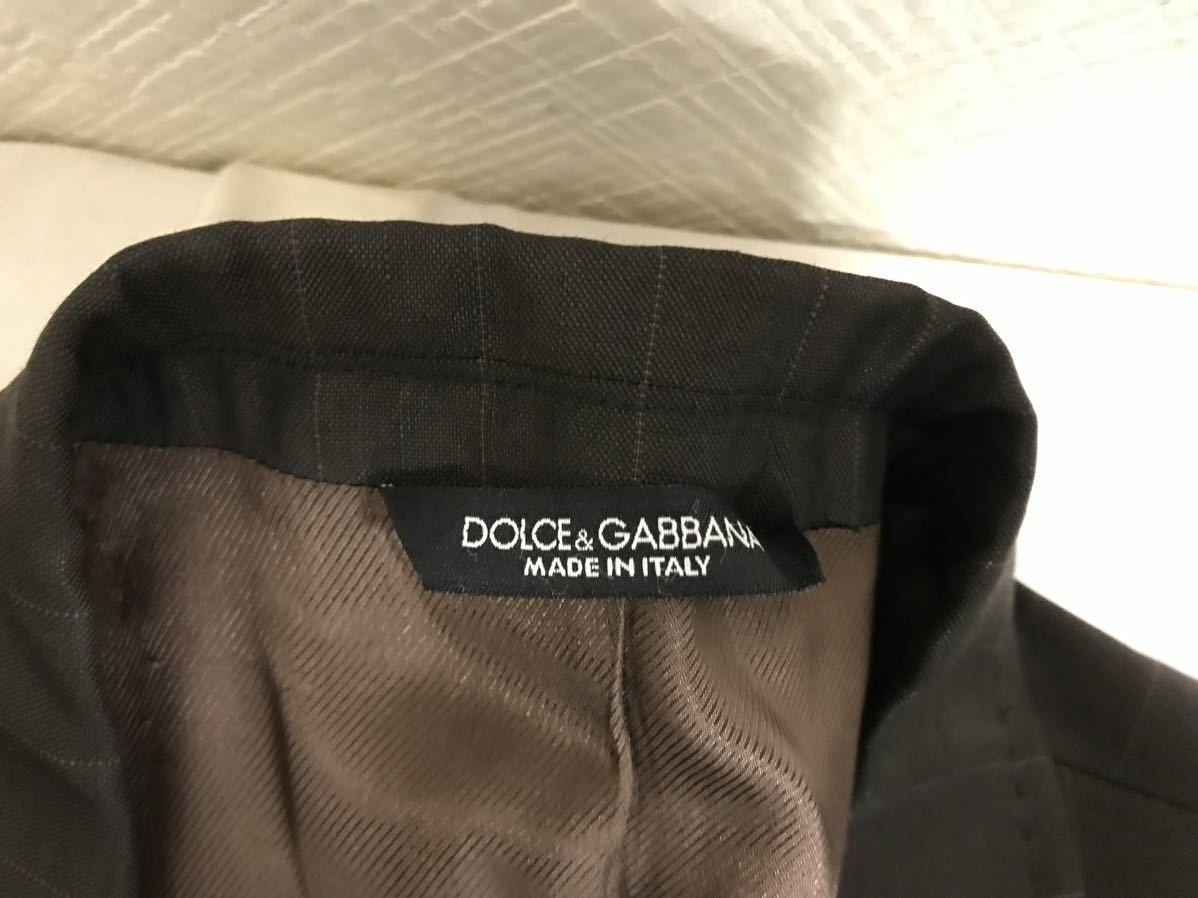  подлинный товар Dolce and Gabbana DOLCE&GABBANA шерсть полоса рисунок глянец жакет костюм мужской бизнес чай Италия производства XL50 party 