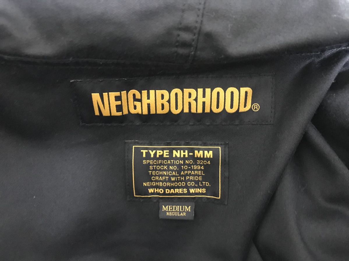 本物ネイバーフッドNEIGHBORHOODコットンミリタリーモッズコートジャケットスーツビジネスメンズアメカジ黒ブラックM日本製ストリート