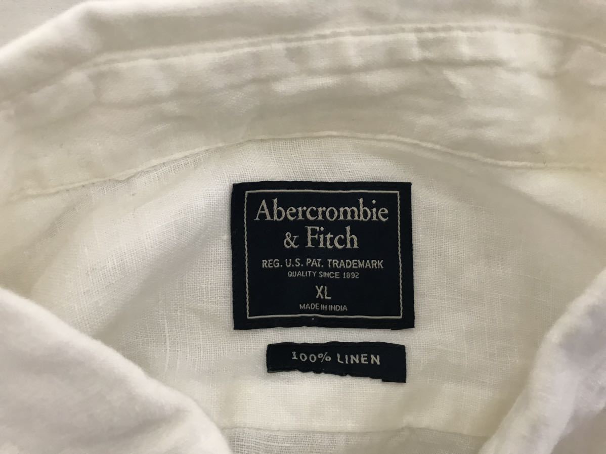  genuine article Abercrombie & Fitch and Fitch Abercrombie&Fitchlinen flax long sleeve shirt men's Surf American Casual business suit military white white XL