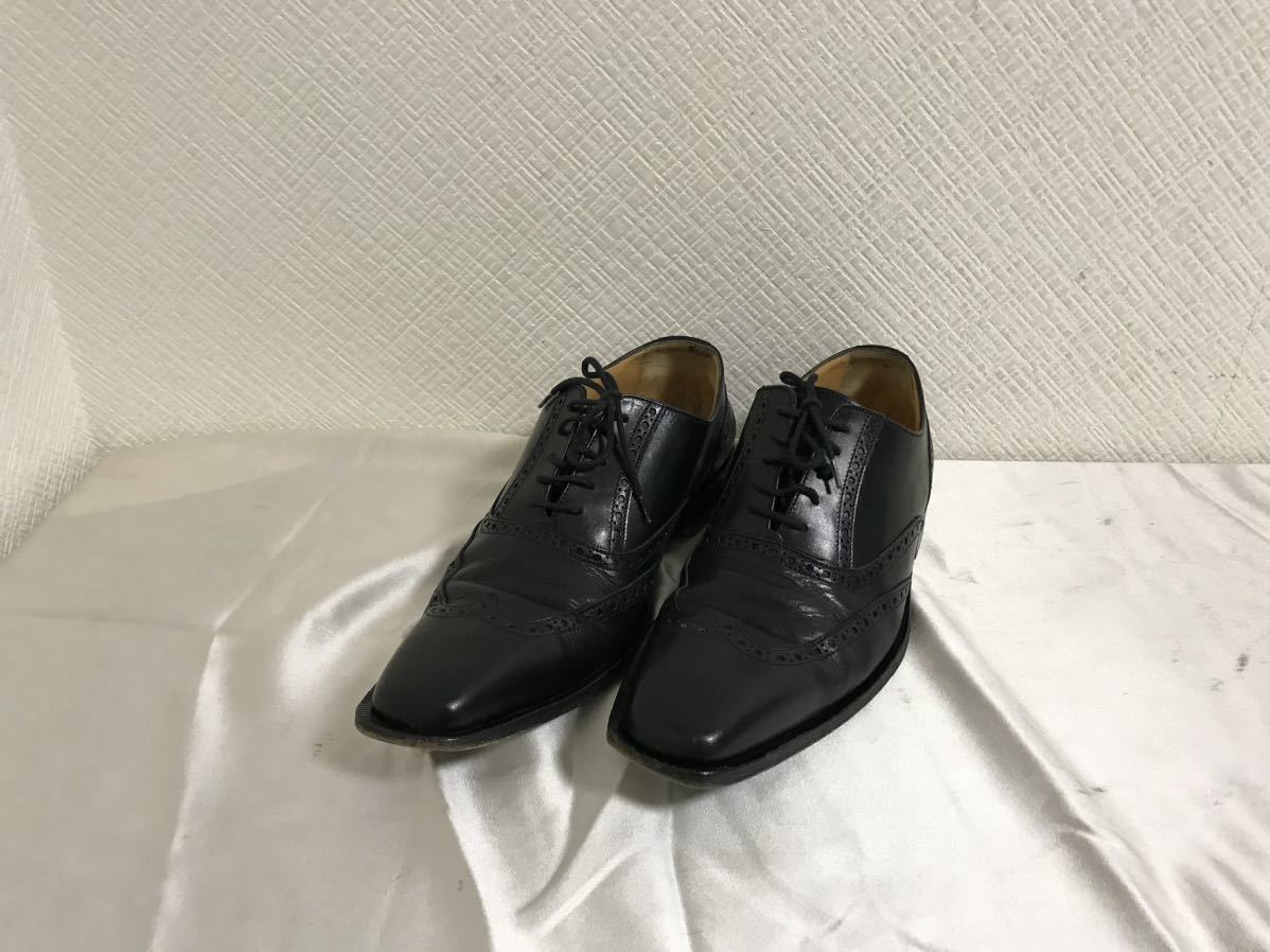 本物ヴァレンティノガラヴァーニVALENTINO GARAVANI本革レザースニーカービジネスシューズ靴スーツ25.5cmメンズ黒41ハーフイタリア製_画像1