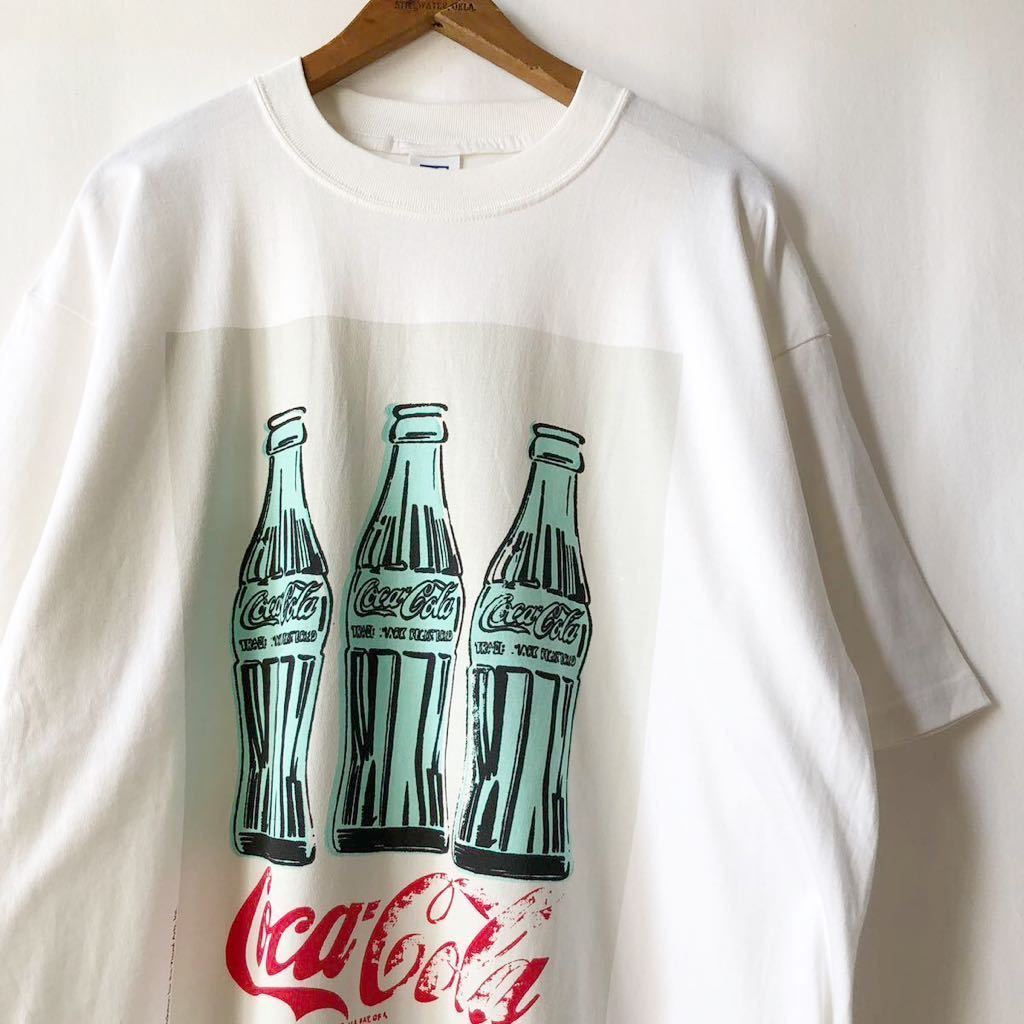 【限定価格セール！】 Coca (Green Warhol Andy 96年 デッドストック? Cola コカコーラ アンディウォーホル 90年代 90s ビンテージ USA製 XL Tシャツ Bottles) イラスト、キャラクター