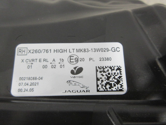良品　ジャガー　XF　X260/761　純正　LED　右ヘッドライト_画像3