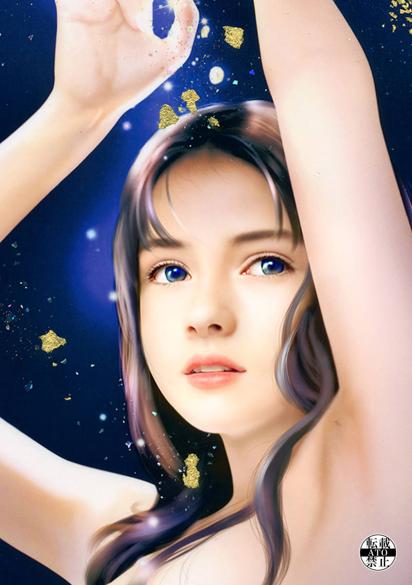 真作【星の雫】11/25 サイズ(275×400mm)本物の純金を使用 限定 希少
