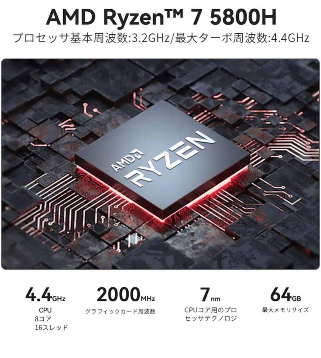 新品未開封 Beelink ミニPC SER5 Pro Mini Pc Ryzen 7 5800H 8C 16T