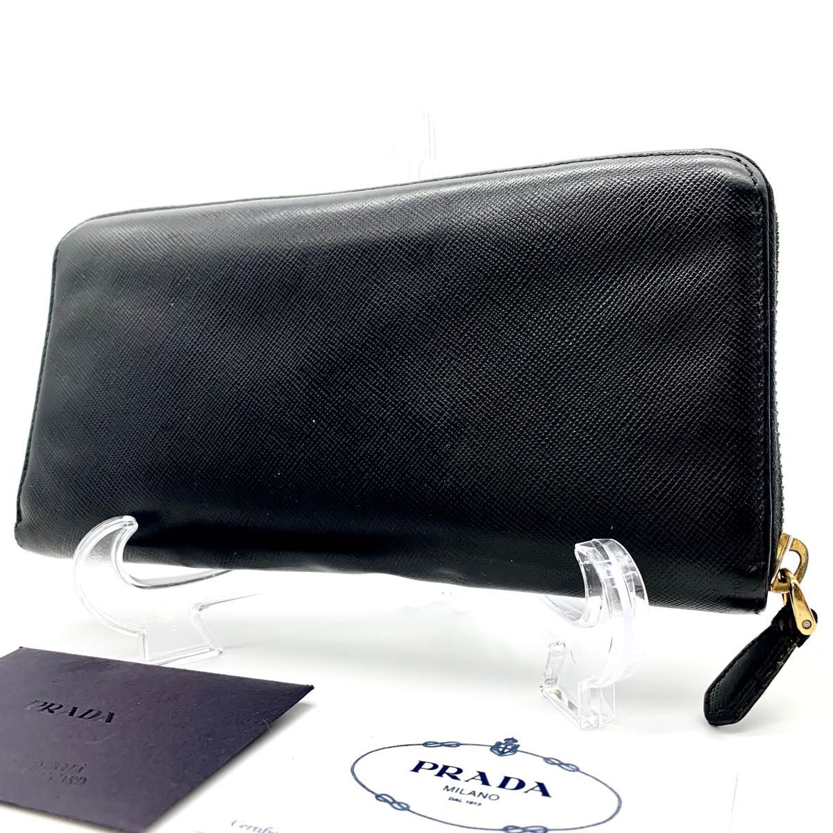 超極美品】プラダ PRADA 財布 長財布 ラウンドファスナー サフィアーノ