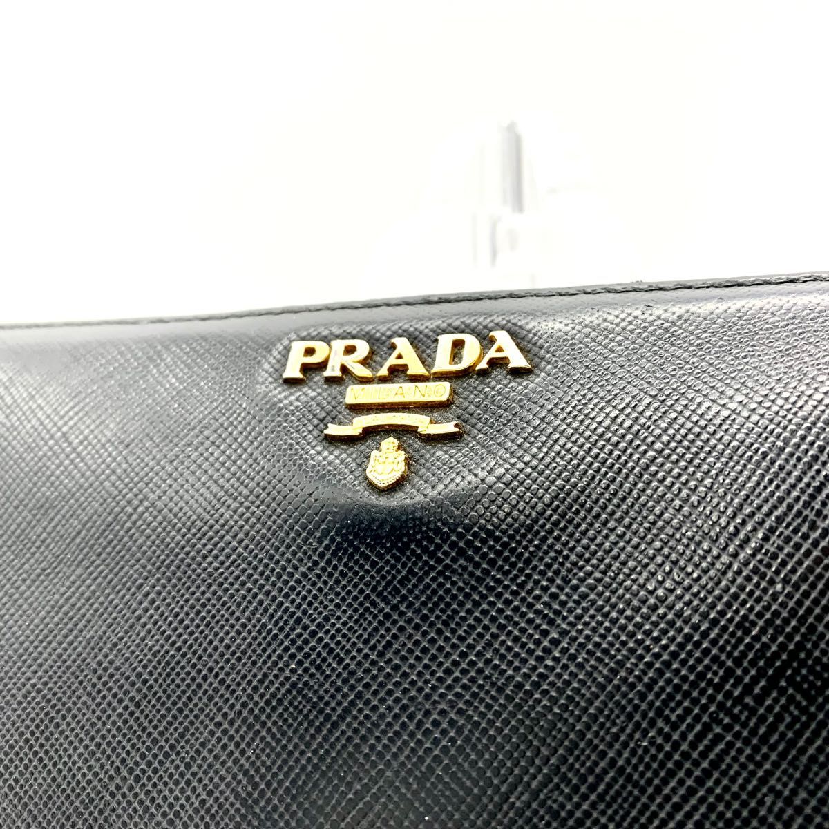 超極美品】プラダ PRADA 財布 長財布 ラウンドファスナー サフィアーノ