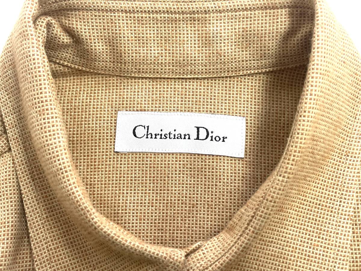  Christian Dior ChristianDior long sleeve shirt size M Brown beige 