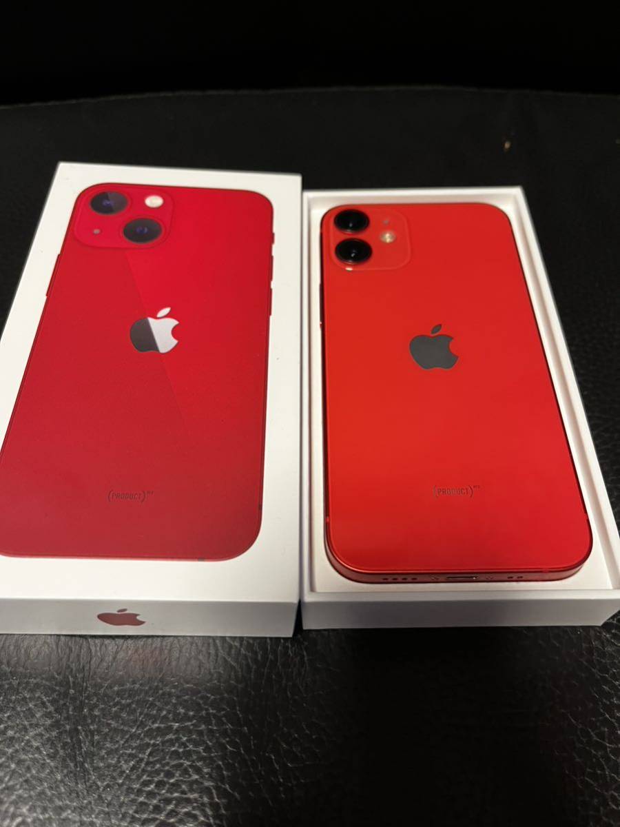 SIMロックなし・美品・完済品 au iPhone12mini 64GB レッド product Red 本体 ケース ガラスフィルム カバー