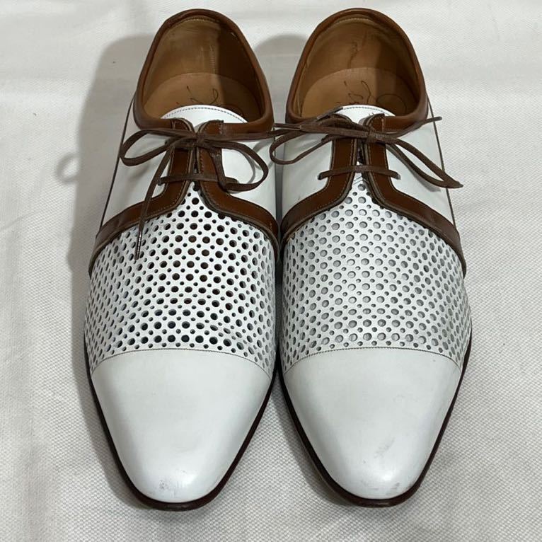 [Doucal\'s(te.karus) leather shoes 39.5/24.5] establishment 1937 year Italy fi Len tse business shoes punching strut chip shoes white tea 