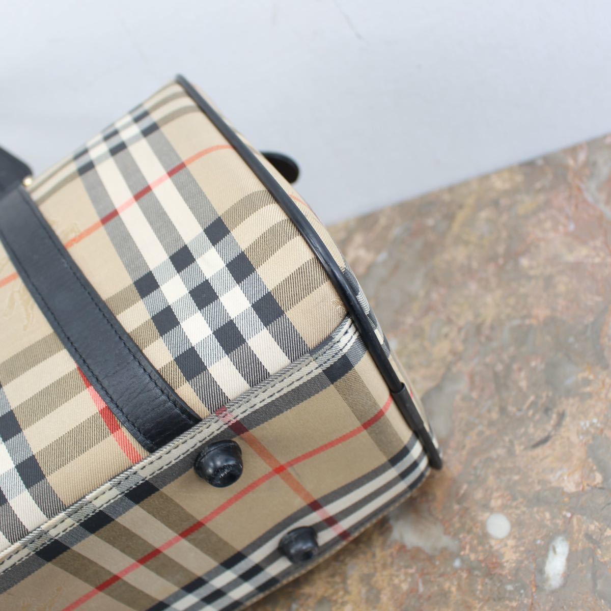 BURBERRYS CHECK PATTERNED BOSTON BAG/バーバリーズチェック柄ボストンバッグ