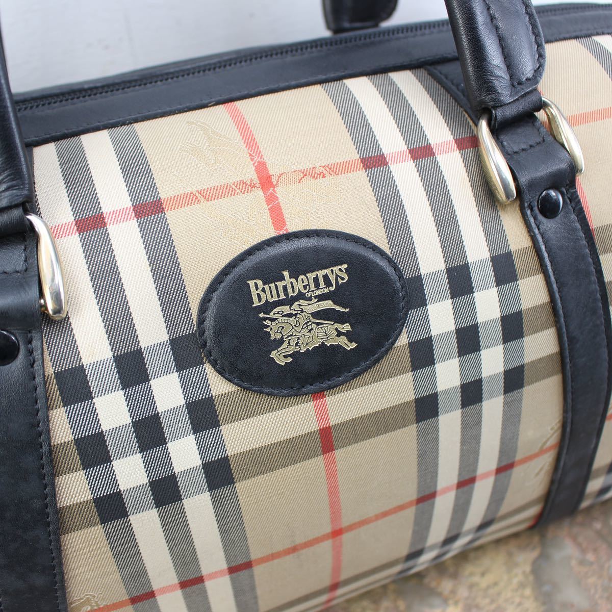 BURBERRYS CHECK PATTERNED BOSTON BAG/バーバリーズチェック柄ボストンバッグ