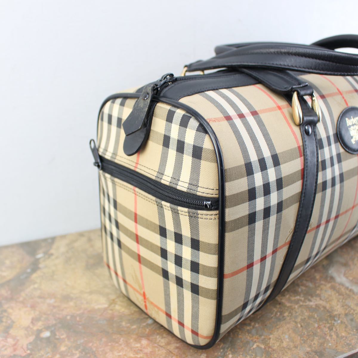 BURBERRYS CHECK PATTERNED BOSTON BAG/バーバリーズチェック柄ボストンバッグ