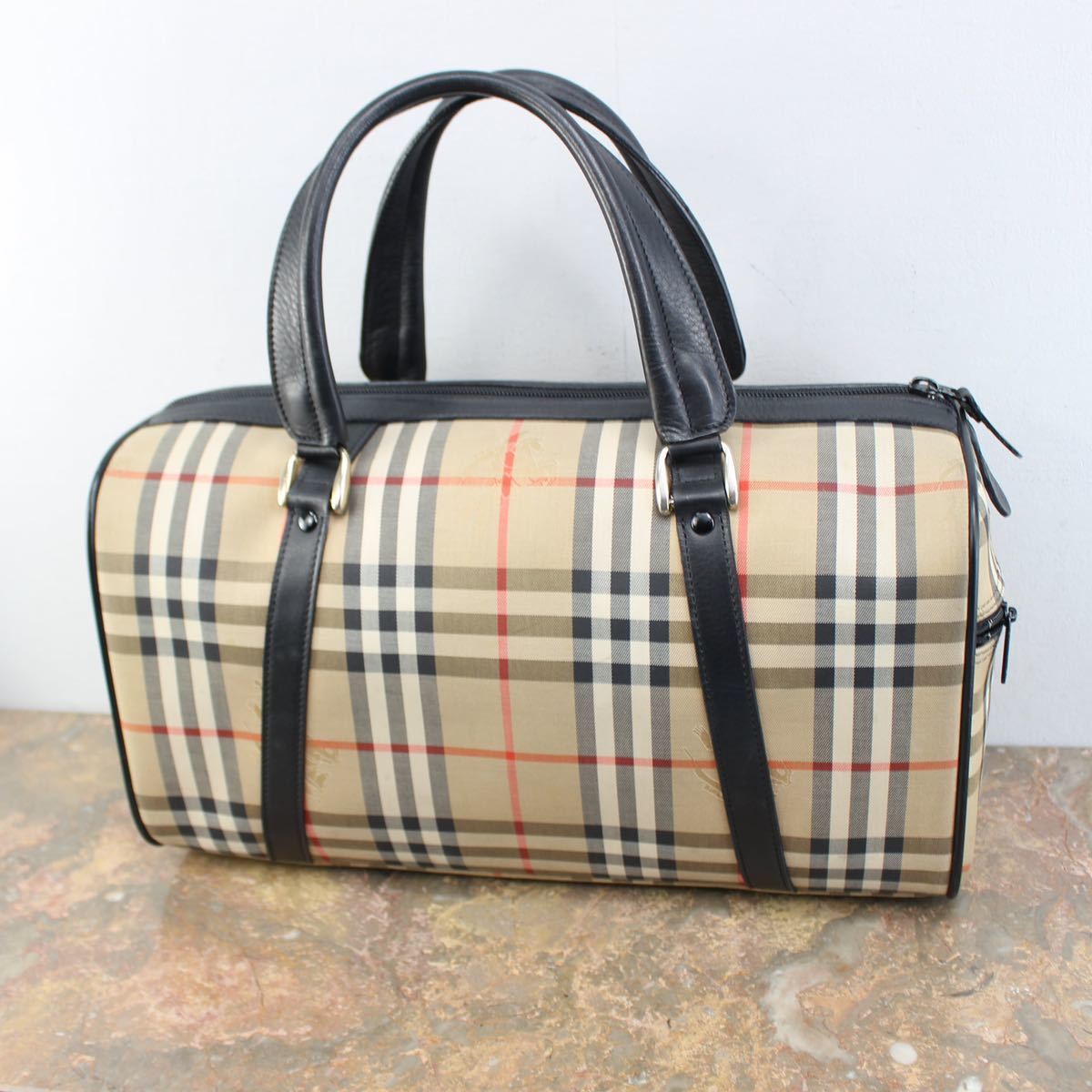 BURBERRYS CHECK PATTERNED BOSTON BAG/バーバリーズチェック柄ボストンバッグ