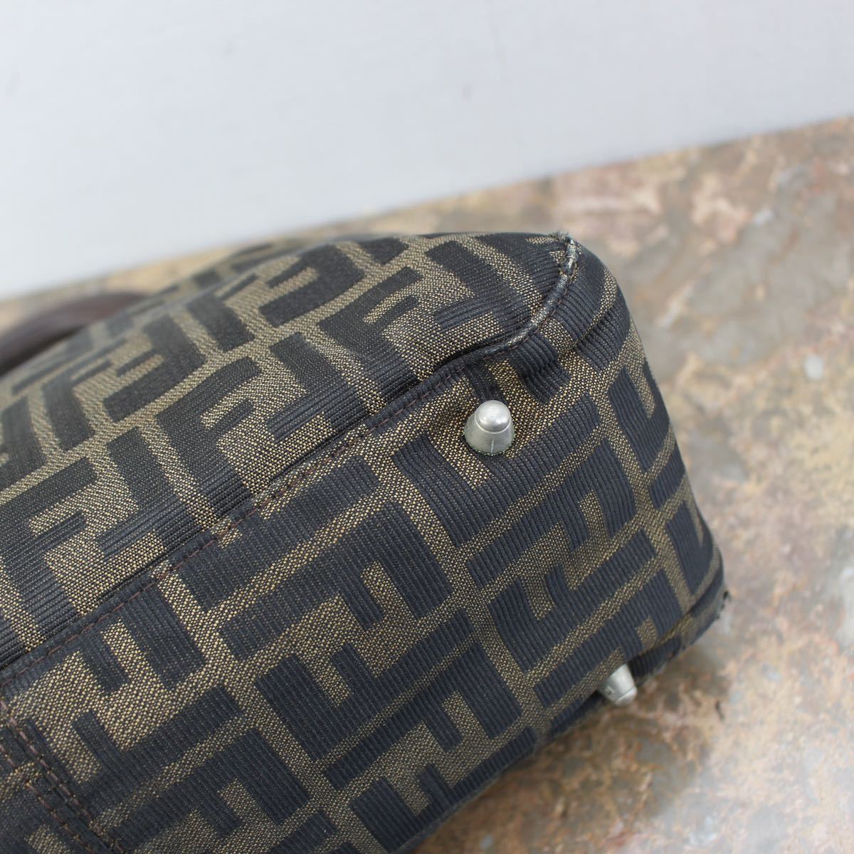 FENDI ZUCCA PATTERNED NYLON LEATHER HAND BAG/フェンディズッカ柄