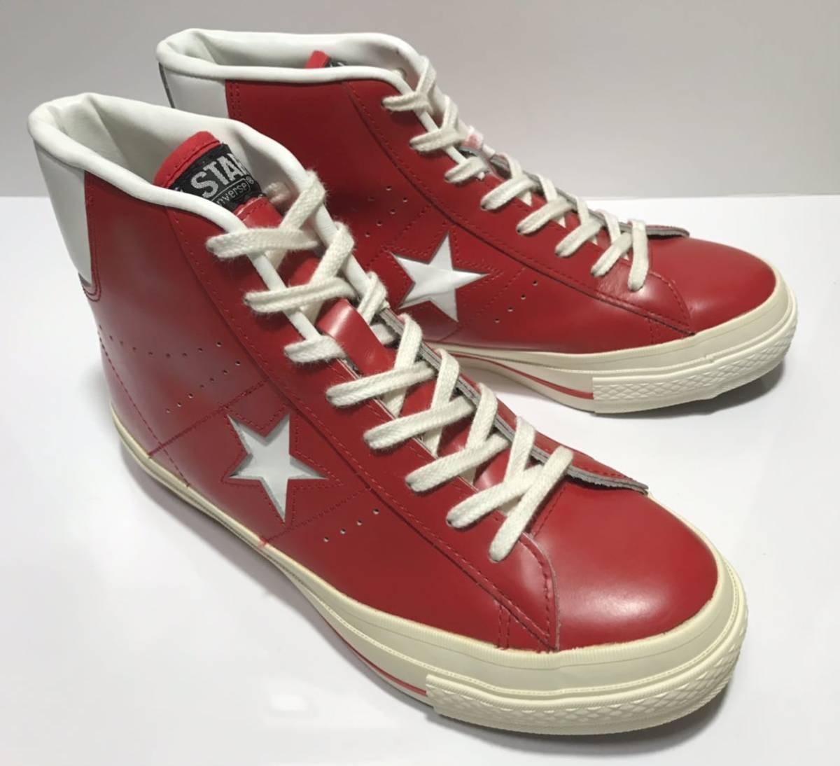 レア!! 希少!! 90S コンバース 日本製 ONE STAR HI RED ワンスター 赤 x 白 24cm US 5.5 ジャパン メイド MADE IN JAPAN_画像1