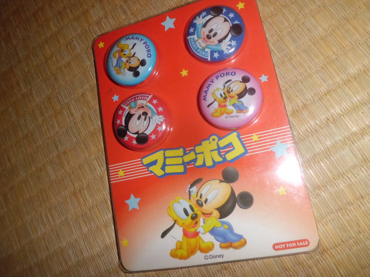  mummy poko Disney Mickey not for sale can badge 4 piece set 