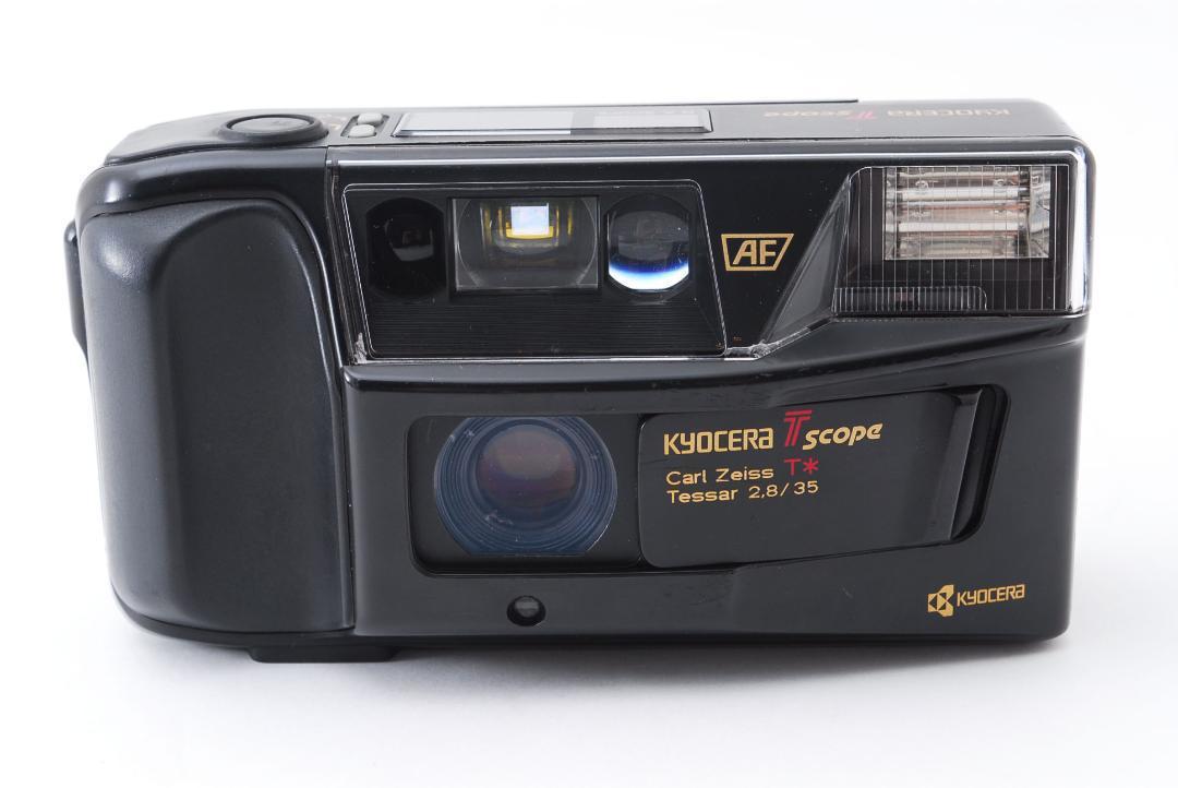 【74】完動品 kyocera 京セラ T scope スコープ コンパクトフィルムカメラ Carl Zeiss Tessar 35mm F2.8 カールツァイス