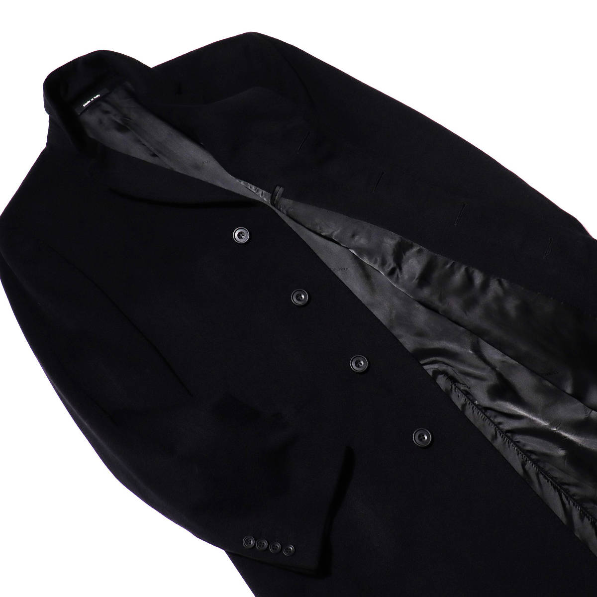 贅の極◎ダンヒル DUNHILL 最高級ピュアカシミヤ100% チェスターコート メンズ 52 XL~ 黒 ブラック ジャケット ブルゾン 本物保証  正規品