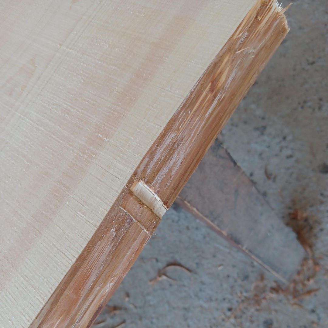 A-1236【114×35.6~43×3.5cm】 国産ひのき 耳付板 テーブル カウンター