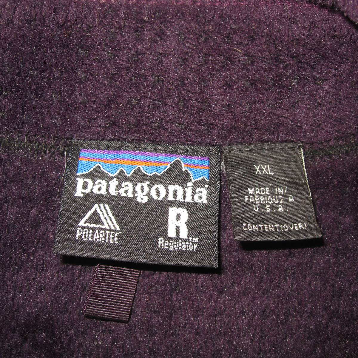 01 パタゴニア R4 ベスト (XXL) 刺繍タグ USA製 黒×紫 01 パタゴニア R4 ベスト (XXL) 刺繍タグ USA製 黒×紫