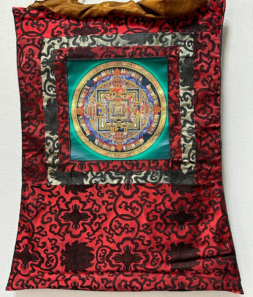 カーラチャクラ・マンダラ（時輪曼荼羅）タンカ／仏画／チベット-KL23