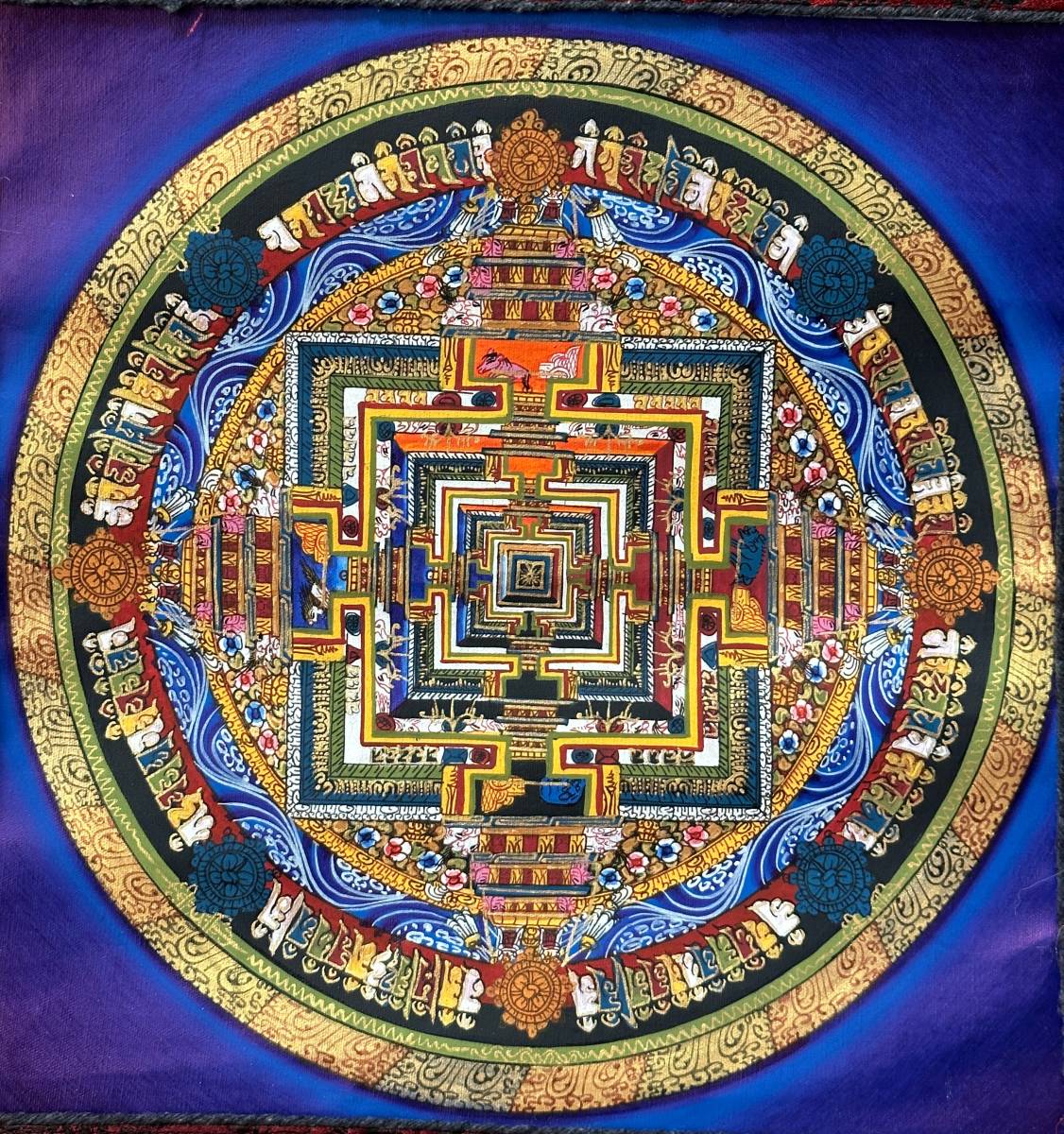 カーラチャクラ・マンダラ（時輪曼荼羅）タンカ／仏画／チベット-KL22 