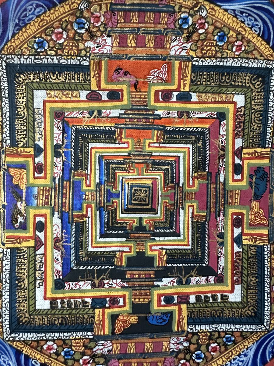 ◆カーラチャクラ・マンダラ（時輪曼荼羅）タンカ／仏画／チベット-KL24_画像4