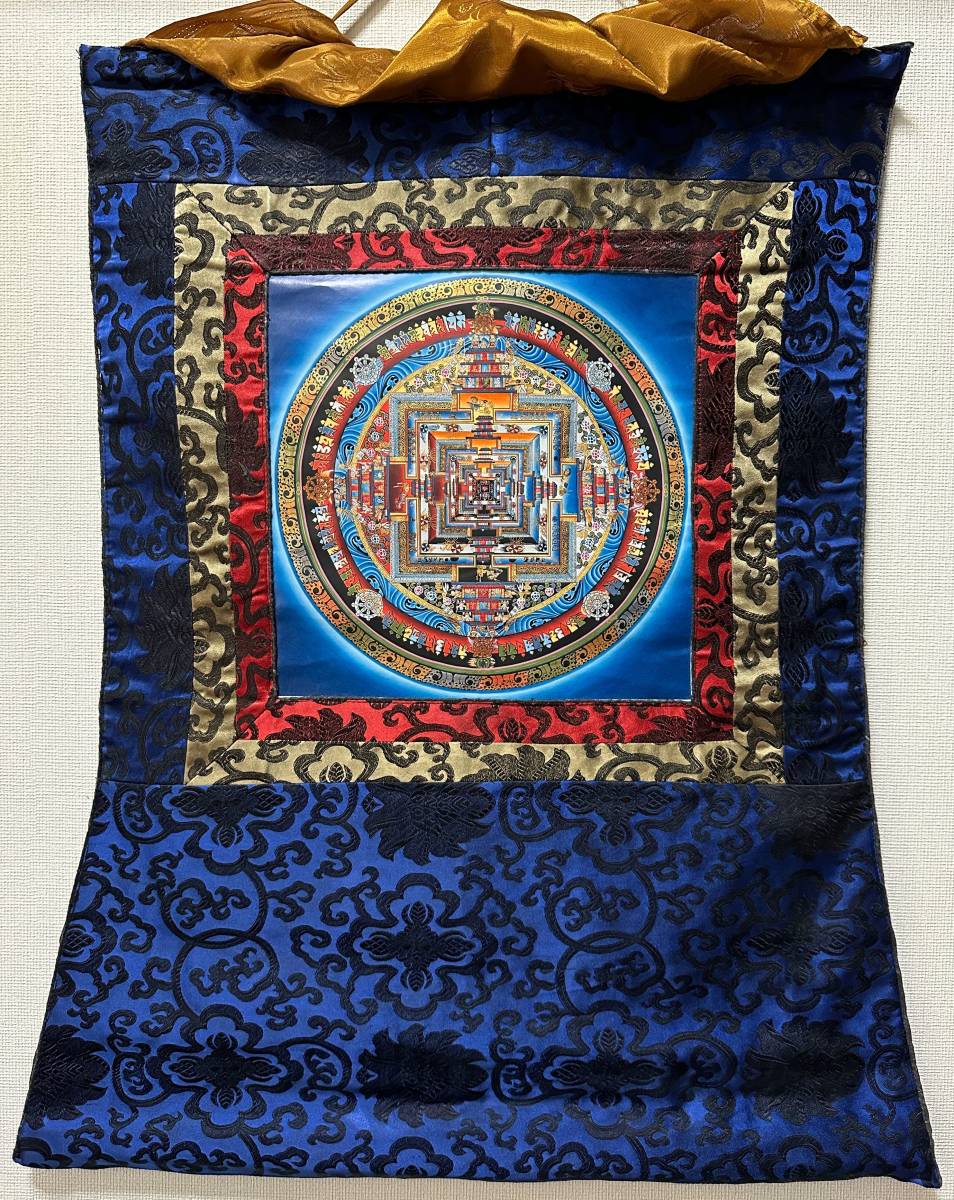 ◆カーラチャクラ・マンダラ（時輪曼荼羅）タンカ／仏画／チベット-KL28