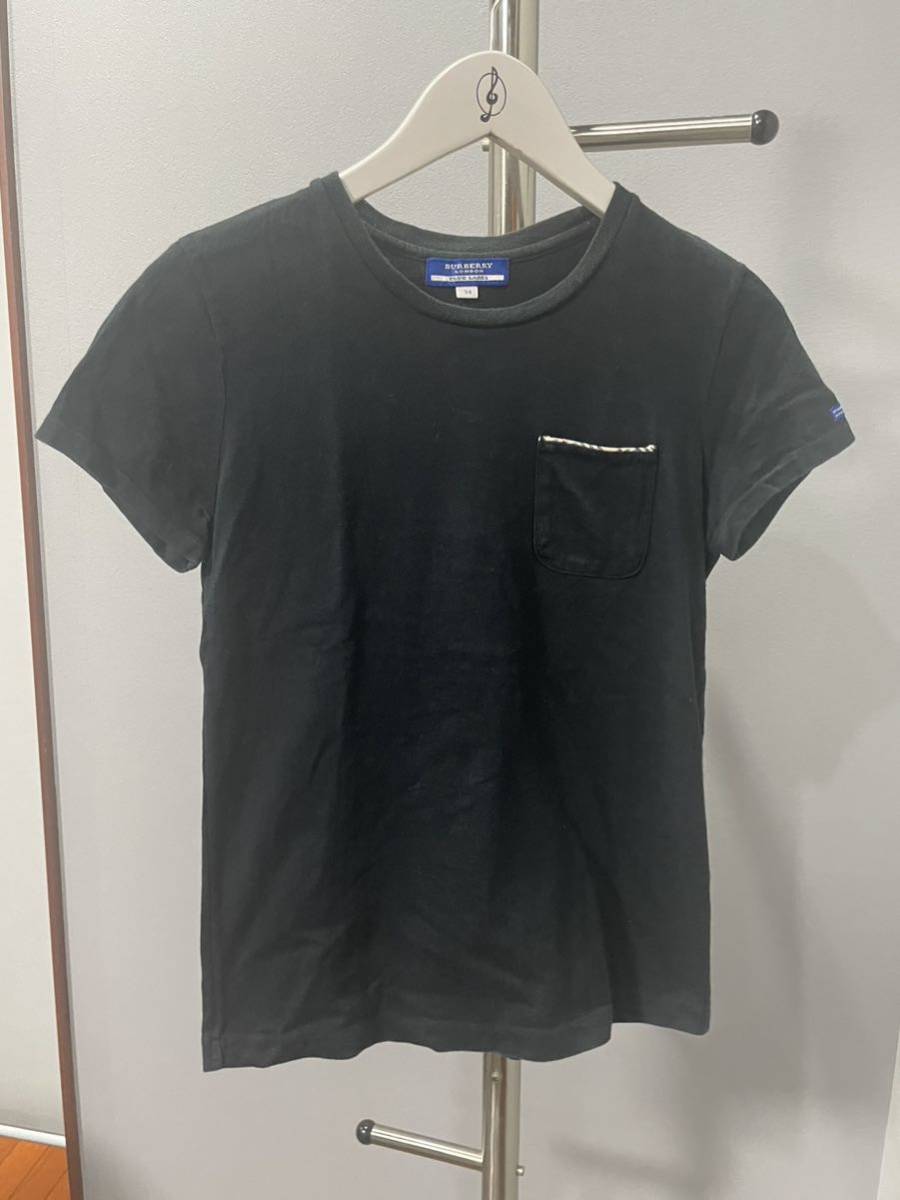 バーバリーBURBERRY BULE LABEL半袖カットソーTシャツトップス黒