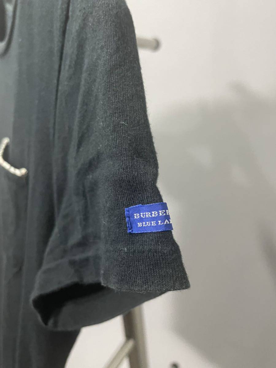 バーバリーBURBERRY BULE LABEL半袖カットソーTシャツトップス黒