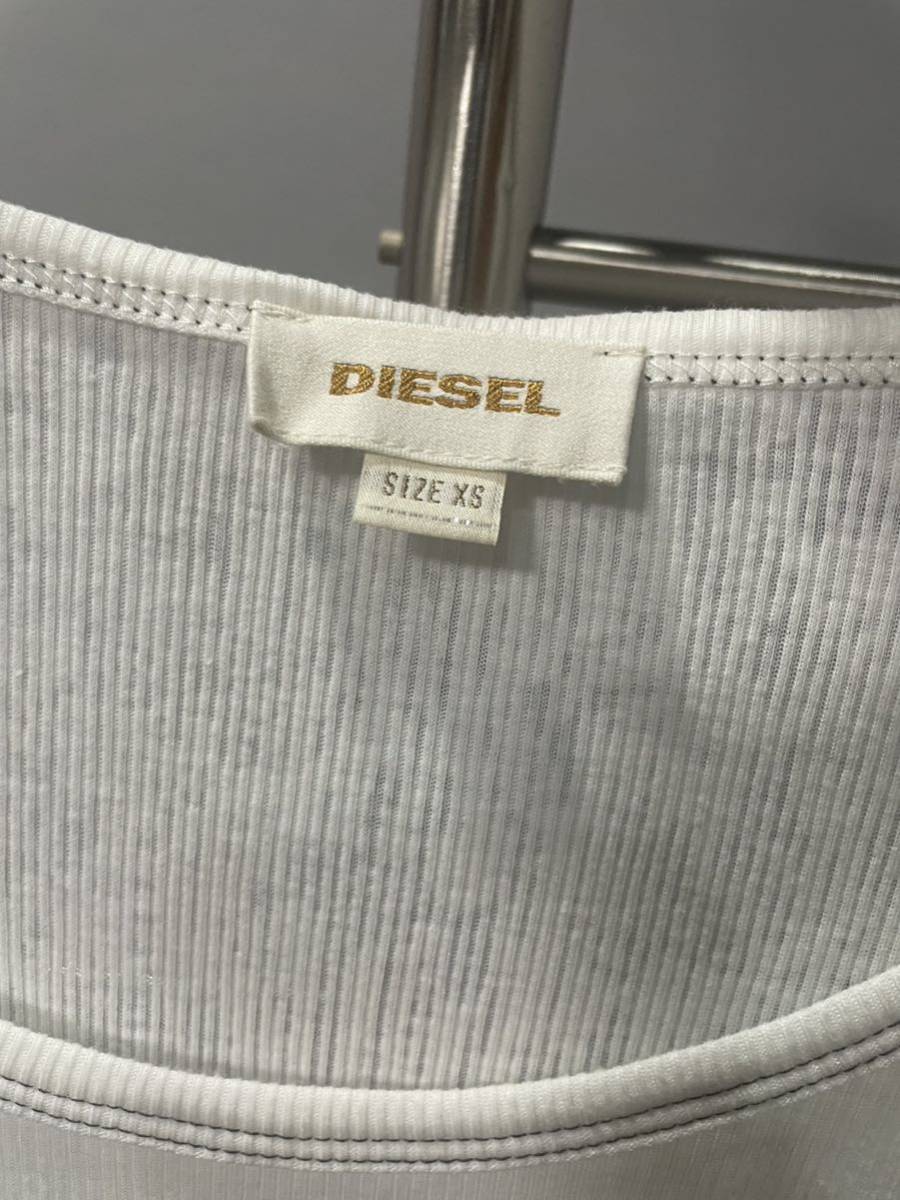 極美品七分袖カットソーディーゼルDIESEL白シンプルトップスレディース_画像2