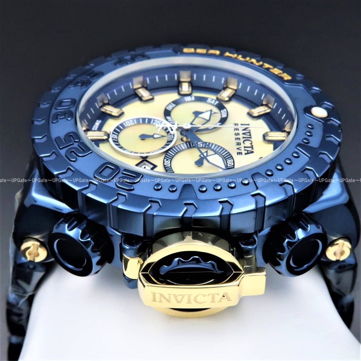 ファッションデザイナー 圧倒的ド迫力☆クールなブルー INVICTA 37330