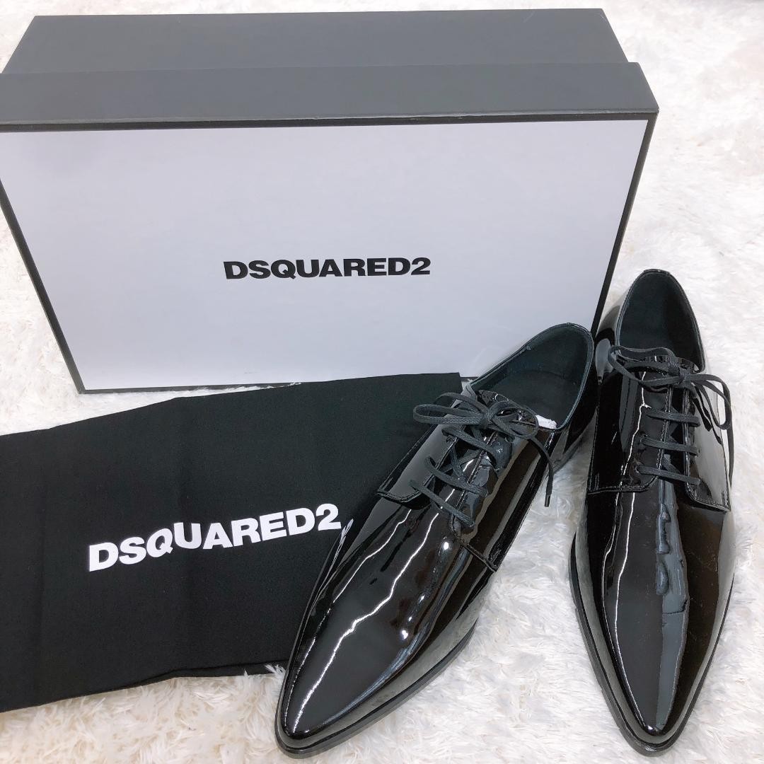 【08144】DSQUARED2 革靴 ４０インチ 黒 ビジネスシューズ シック かっこいい おしゃれ ビジネス トレンド 結婚式