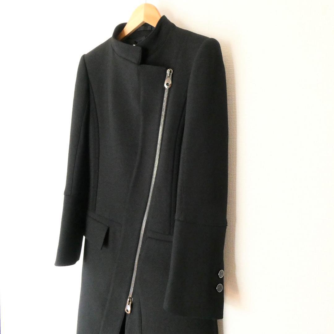  новый товар не использовался VIKTOR&ROLF Victor & Rolf размер 38 дизайн Zip выше пальто воротник-стойка длинный длина чёрный черный 