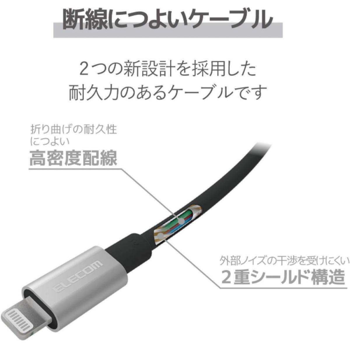 エレコム ケーブル iPhone 充電ケーブル Apple認証品 1m グレー 急速充電 USB Lightning Apple