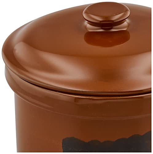 リビング 漬物容器 陶器 蓋付き1号 (1.8L) 角型 茶_画像3