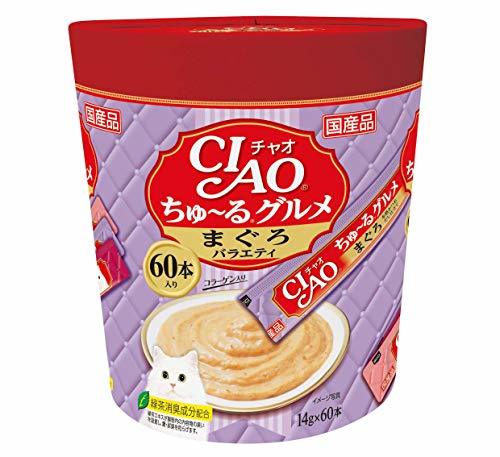 チャオ (CIAO) 猫用おやつ ちゅ~る グルメ まぐろバラエティ 14グラム (x 60)_画像1