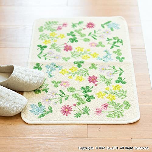 oka(OKA) springs kitchen mat approximately 45cm×120cm( made in Japan ) pink 