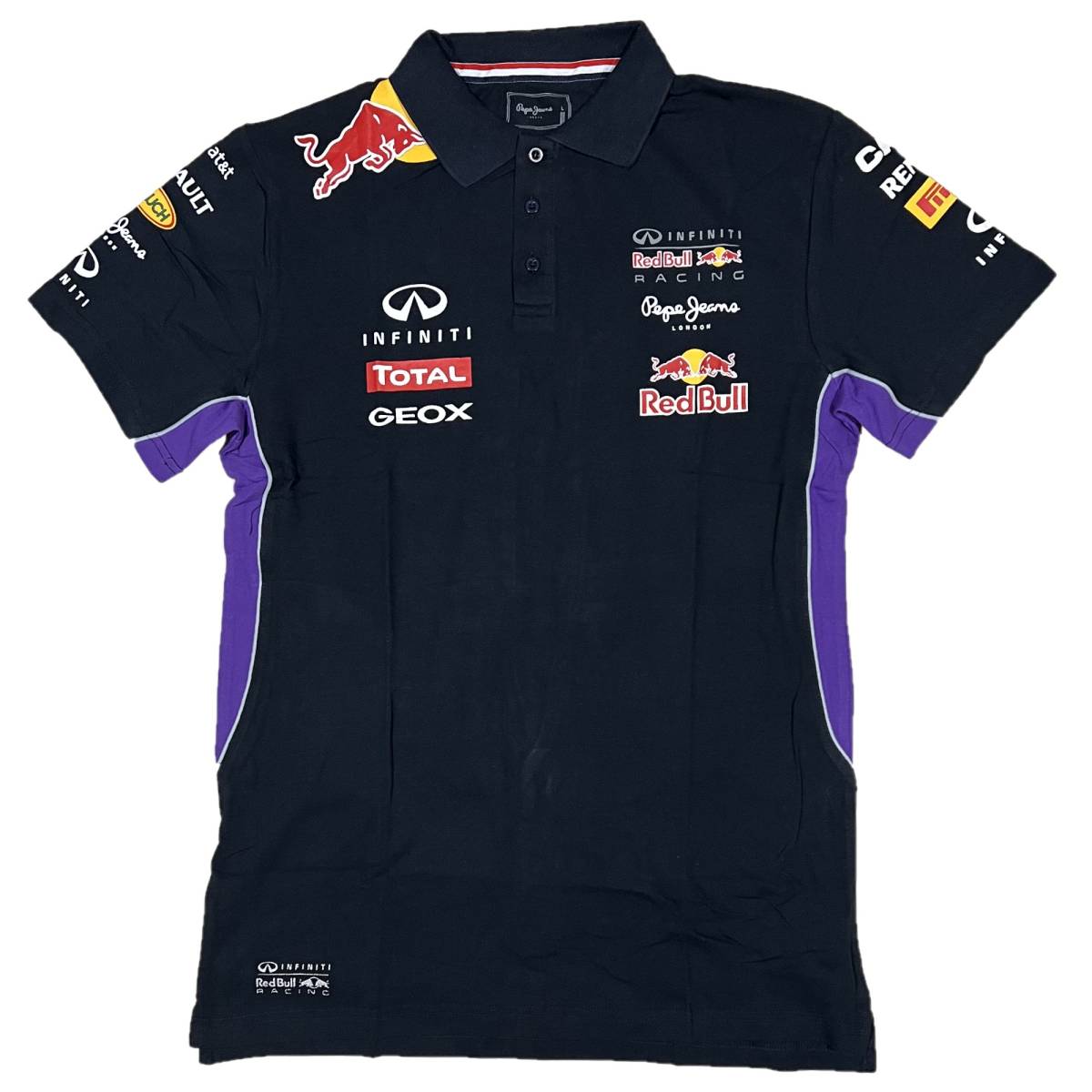 ペペジーンズ Pepe Jeans レッドブル Red Bull レーシング OTL2014 ボタン ポロシャツ（ネイビー）(S) [並行輸入品]
