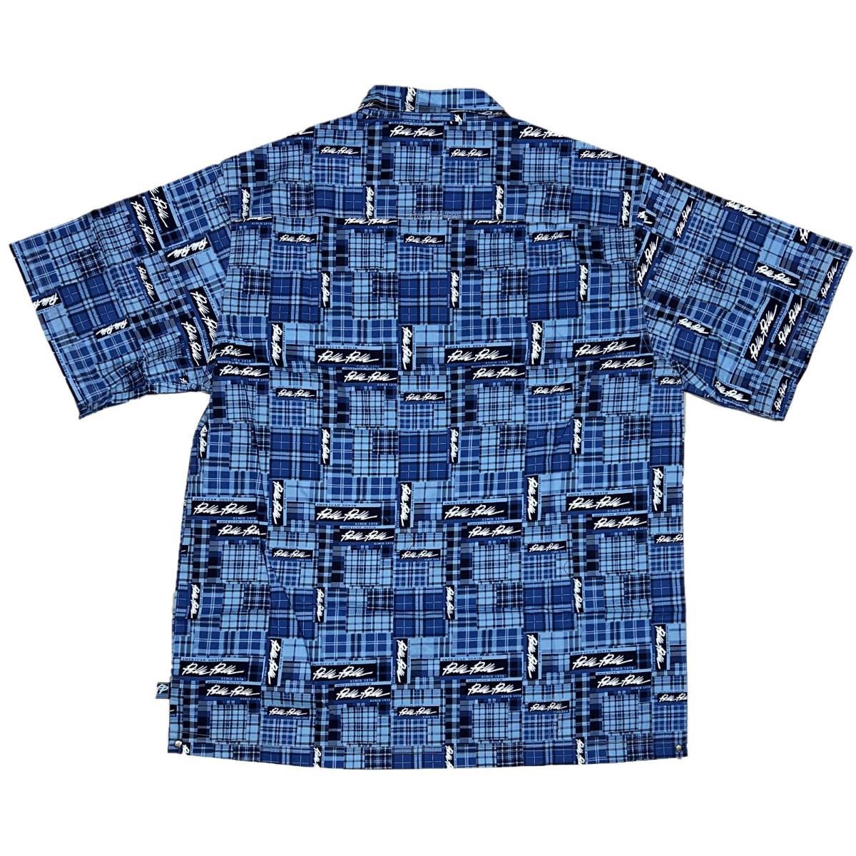 PellePelle ペレペレ 総柄 半袖ボタンシャツ（ブルー） (L) [並行輸入品]_画像2