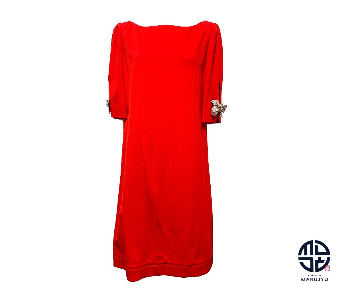 BLUMARINE Blumarine ブルマリン 赤 リボン ドレス 23116 レディース 半袖 アパレル サイズ44