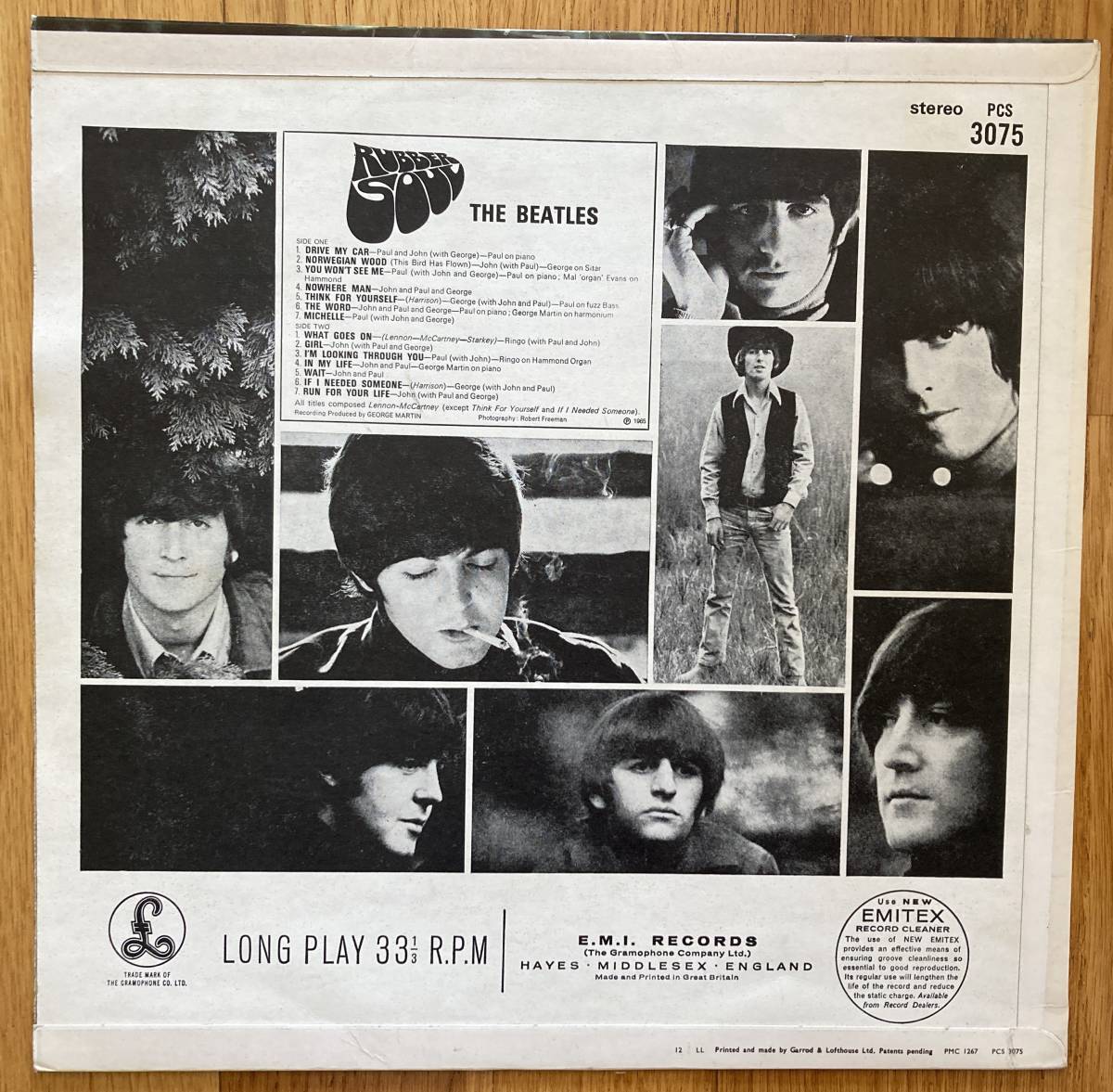  ultra rare! black character STEREO display equipped *BEATLES/ Beatles *UK record LP/RUBBER SOUL//Y&B PARLOPHONE