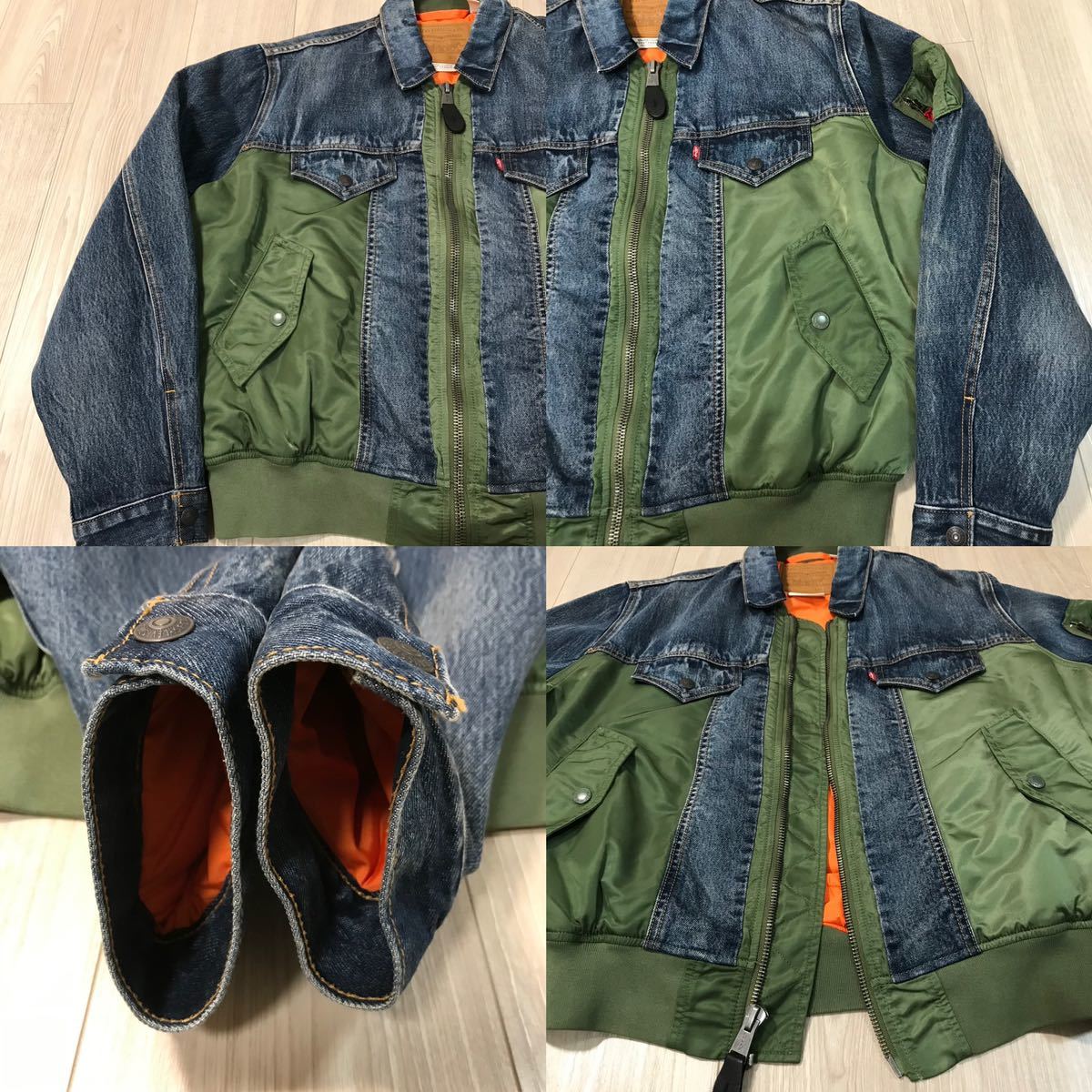 LEVI'S MA-1 HYBRID TRUCKER JACKET CO PILOT MA1 Gジャン リーバイス ハイブリッド トラッカー デニム  ジャケット ドッキング ブルゾン