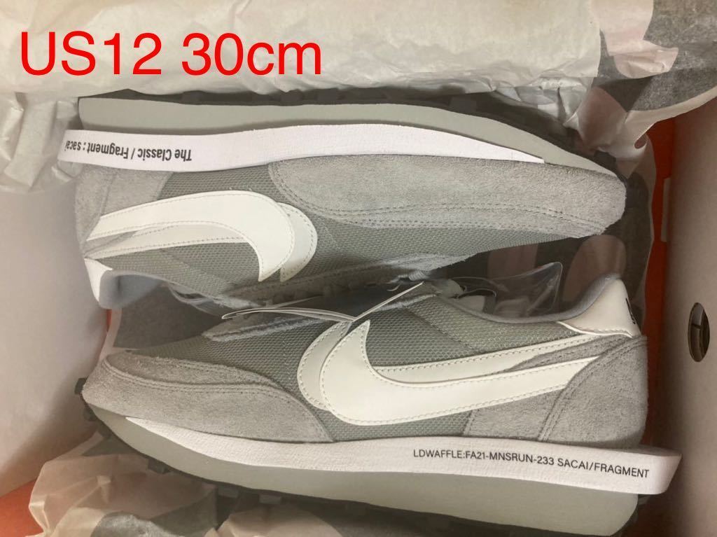 30cm US12 国内正規 NIKE FRAGMENT Sacai LD Waffle Light Smoke Grey