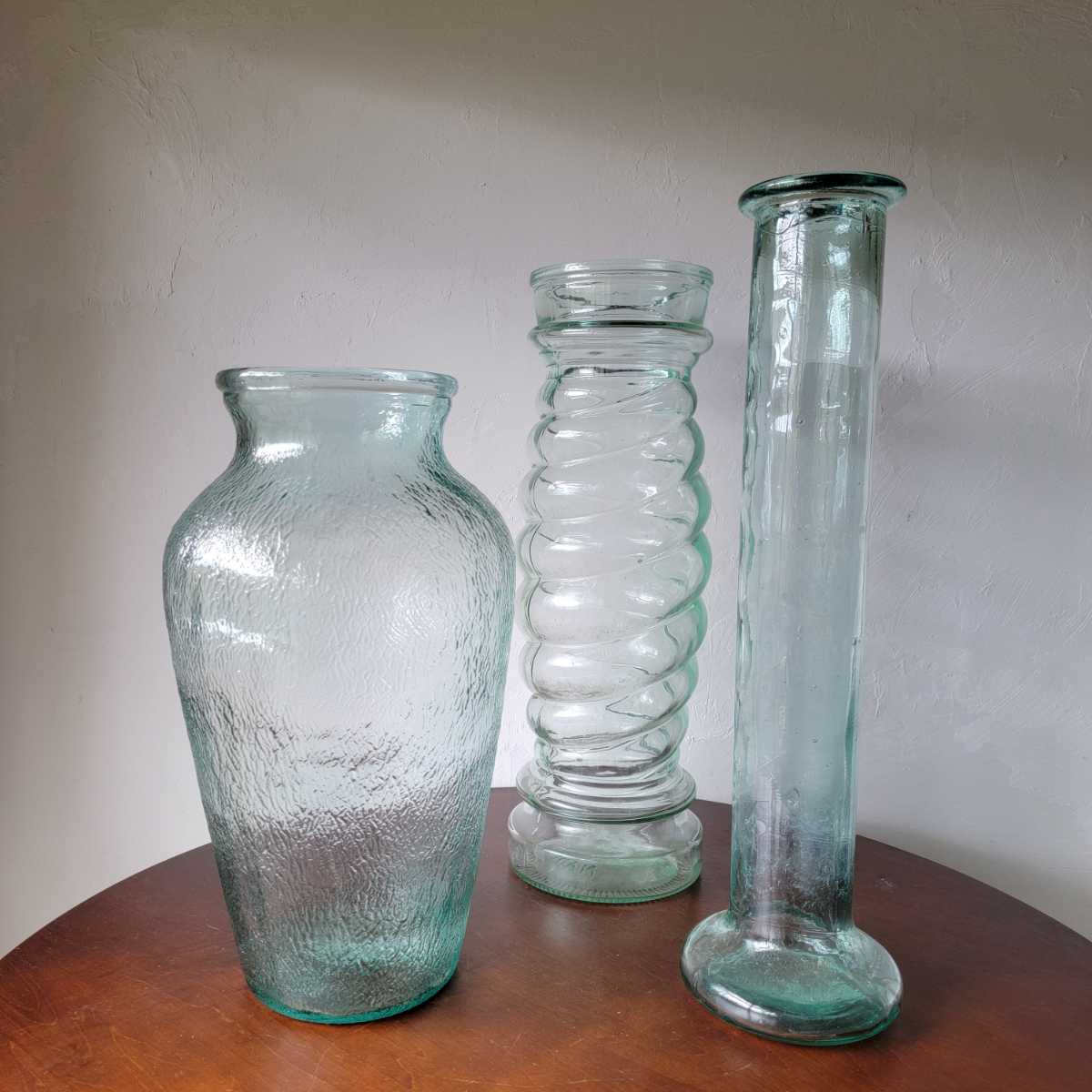ゆらゆら イタリア製 ガラス瓶 花瓶 気泡 置物 オブジェ インテリア