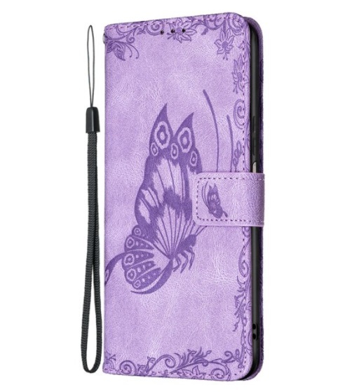 iPhone case 12mini notebook butterfly flower frame purple purple 